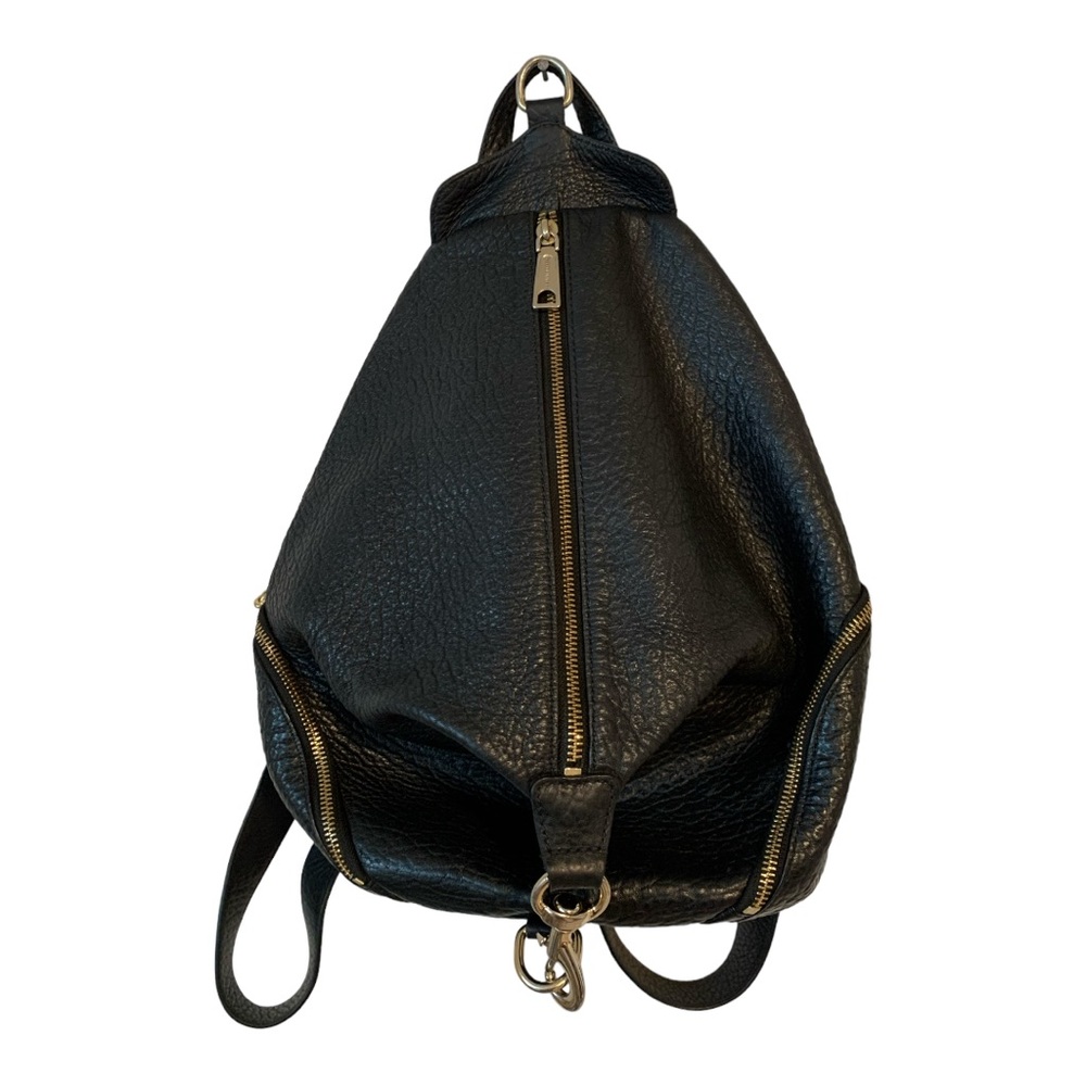 Rebecca Minkoff Large Grained Leather Julian Backpack Black Gold No Flaws